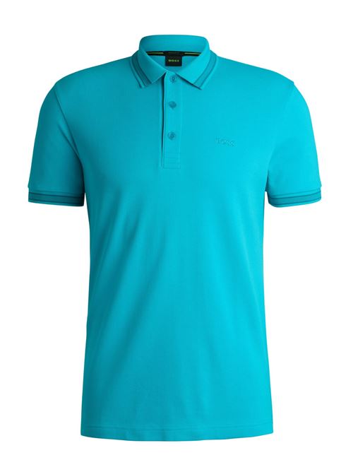 Polo uomo celeste in cotone Boss Green | 50469055458
